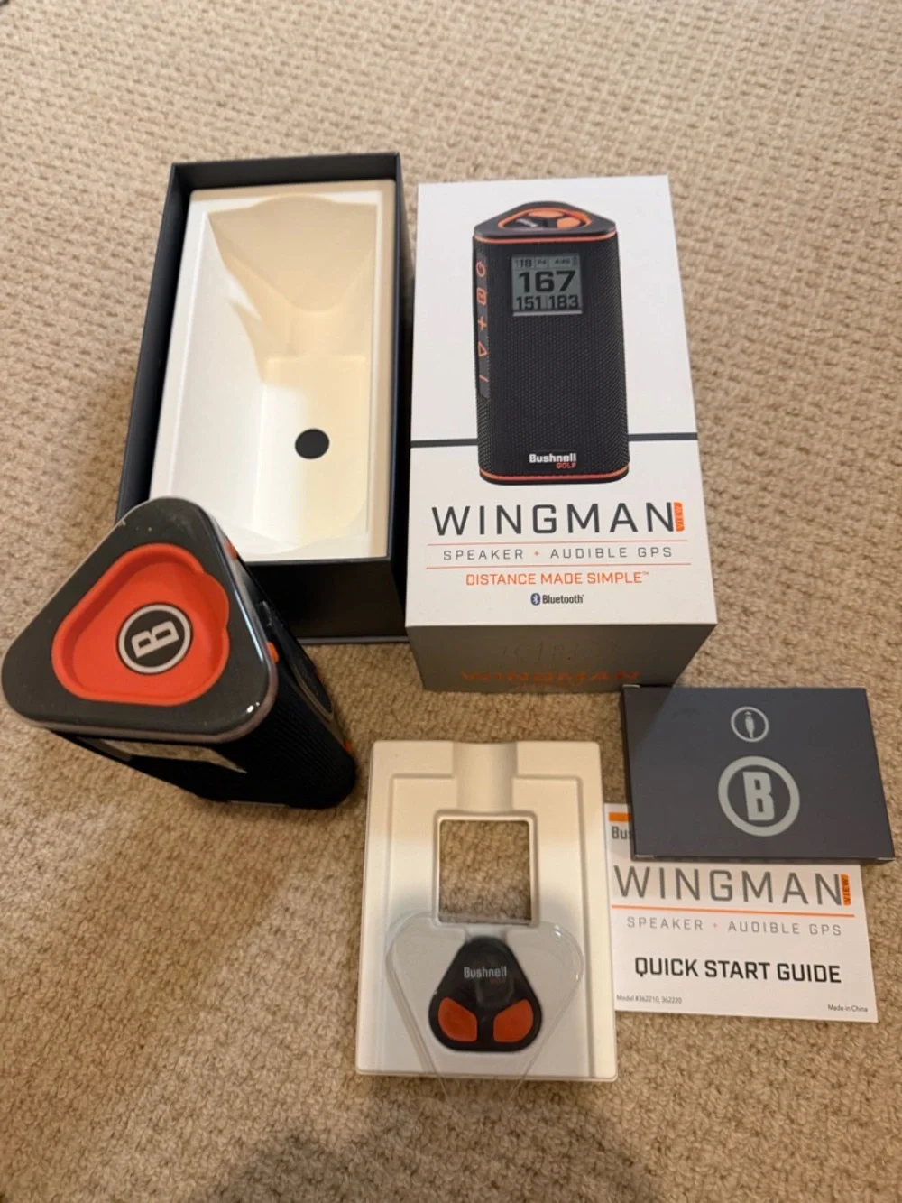 Wingman Portable Bluetooth Speaker + Audible GPS w/ 3 Titleist Pro Vx golf balls - Picture 3 of 4